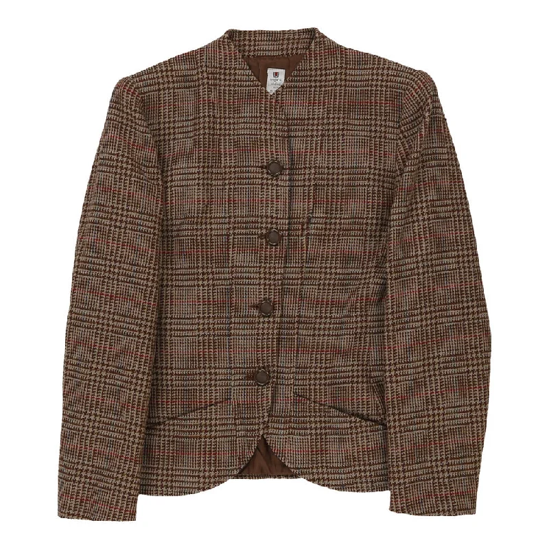 Unmissable Offer Ungaro Checked Blazer - Small Brown Wool