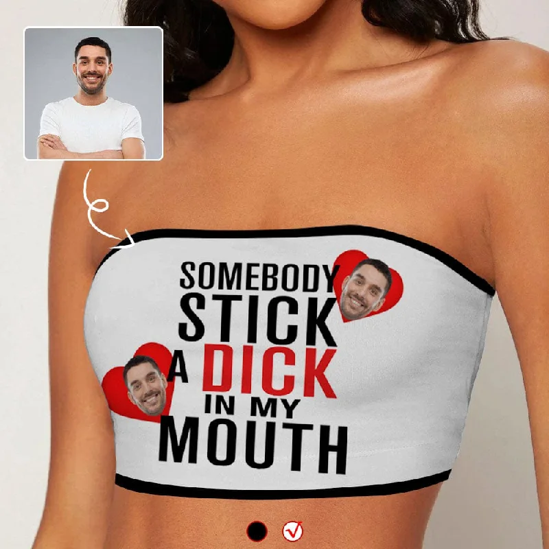 Bonus Savings Custom Husband Face Stick Heart White Background Crop Top Personalized Women's Tube Top Bonus Savings Custom Husband Face Stick Heart White Background Crop Top Personalized Women's Tube Top