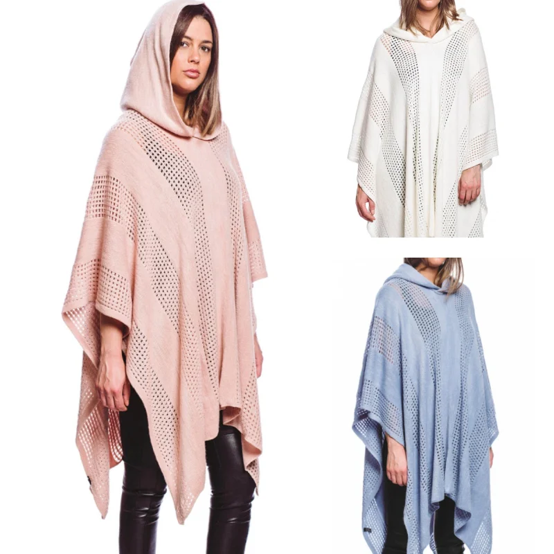 Ultra Soft Knit Hooded Poncho