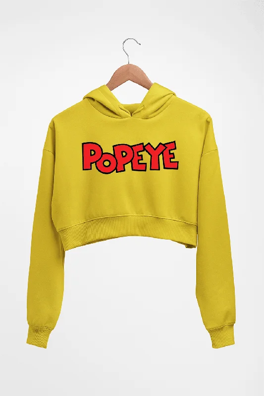 Online Only comfy athletic hoodiePopeye Crop HOODIE FOR WOMEN