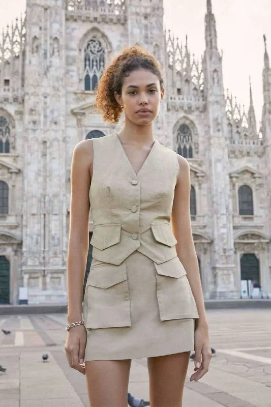 Major Savings Cargo Cropped Waistcoat