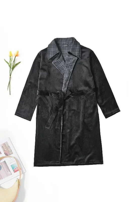 Today’s Special East West Women's Plaid Lined Wrap Coat