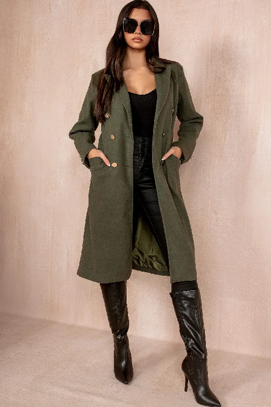 Crazy Deals Ariel Khaki Longline Belted Coat