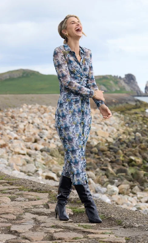 Best Bargains Printed Mesh Midaxi Shirt Dress by Vogue Williams