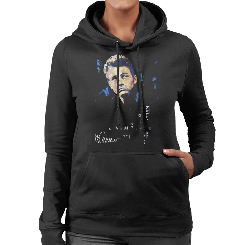 lightweight workout sweatshirtSidney Maurer Original Portrait Of Actor James Dean Women's Hooded Sweatshirt