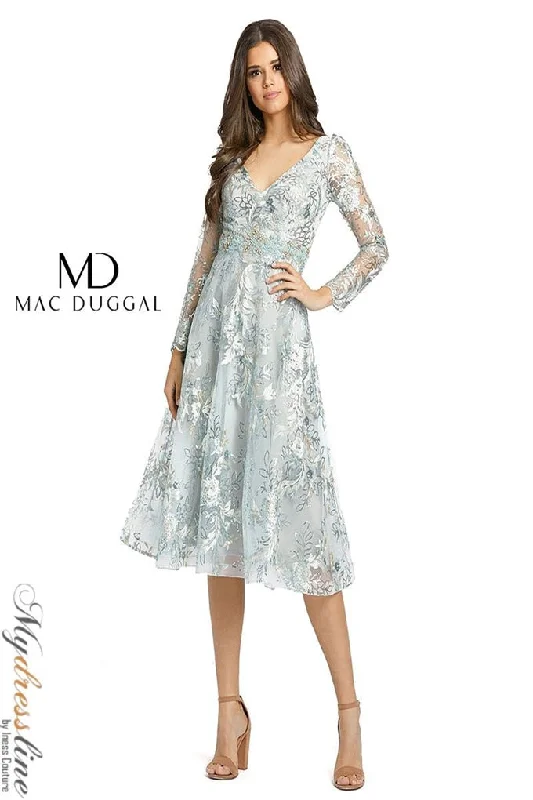 Don’t Miss Out long-sleeve floral dressMac Duggal 67540