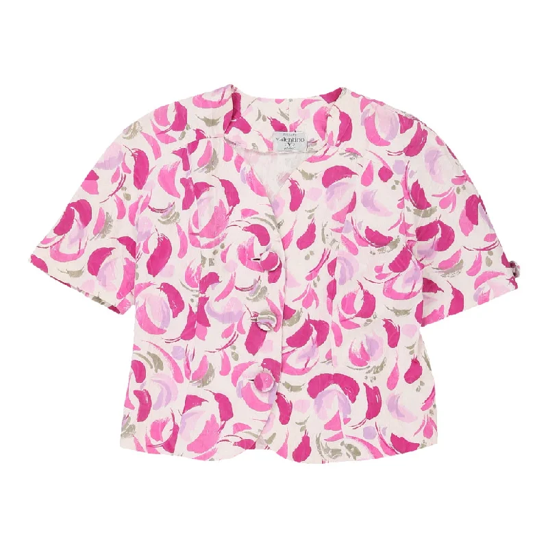 Today's Special Valentino Cropped Blazer - Large Pink Cotton
