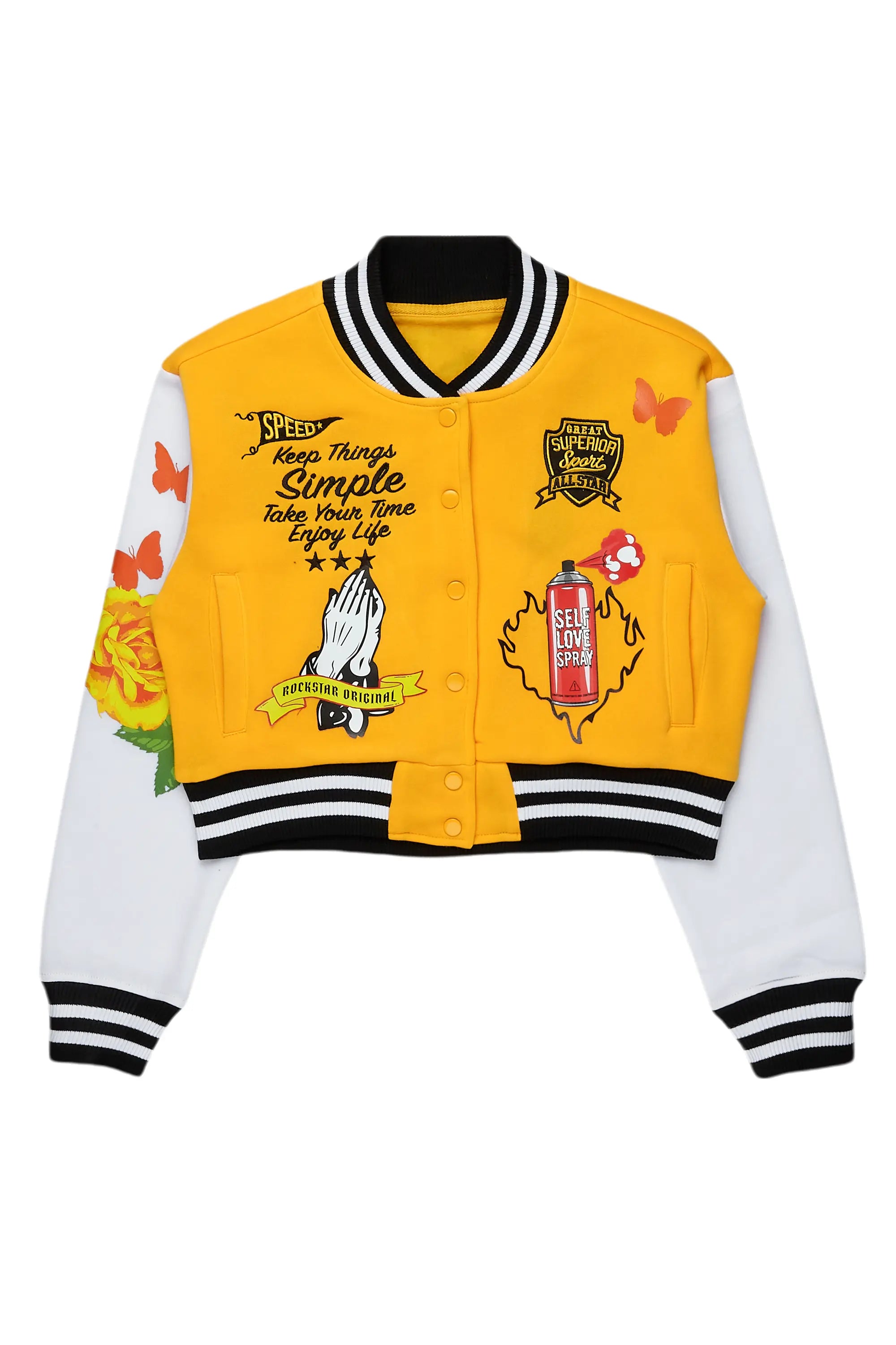One-DAY Sale Ticoa Gold Varsity Jacket