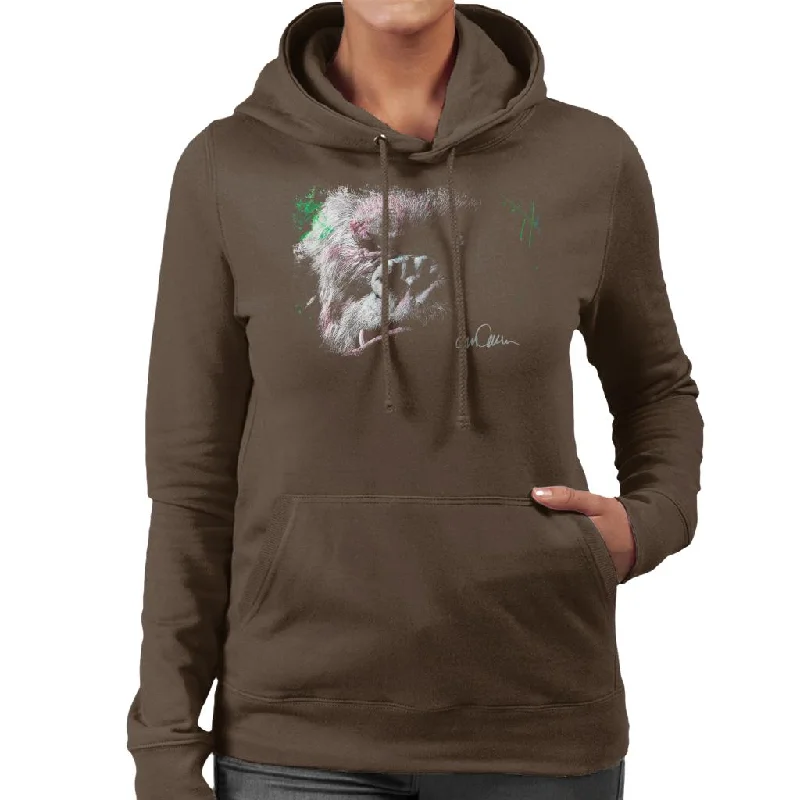 Limited Availability retro sports hoodieSidney Maurer Original Portrait Of King Kong Glare Women's Hooded Sweatshirt Limited Availability retro sports hoodieSidney Maurer Original Portrait Of King Kong Glare Women's Hooded Sweatshirt