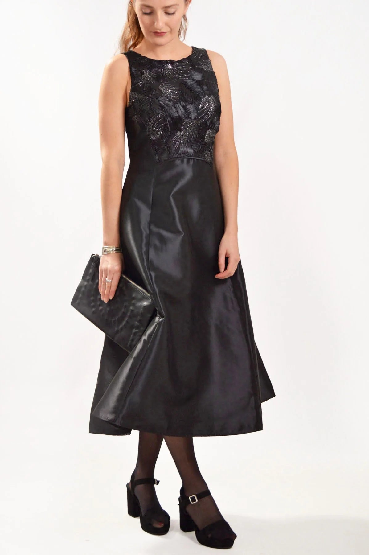 Weekend Deal Lace Beaded Midi Cocktail Dress