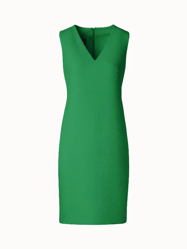 sleeveless dressSheath Dress in Wool Crêpe Double-Face