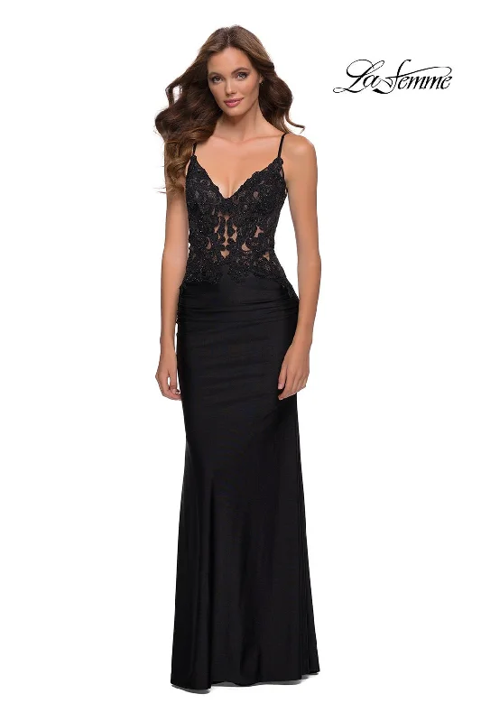 Midnight Madness satin midi dressLa Femme 29774