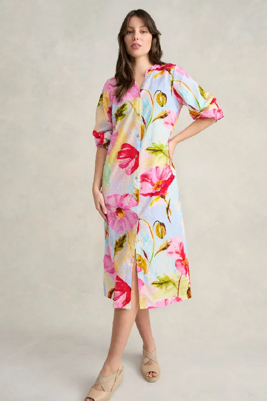 flowy dressPrinted Cotton Shirt Dress