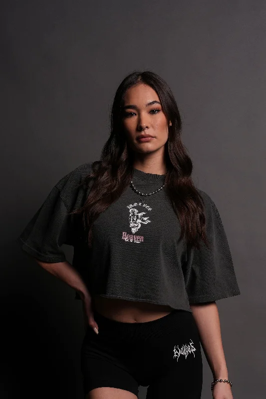 Online Only Guardian Cherub "Premium" Oversized (Cropped) Tee in Wolf Gray