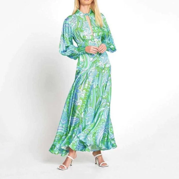 layered dressKittenAlarm - Purlie Keyhole Floral Maxi Dress