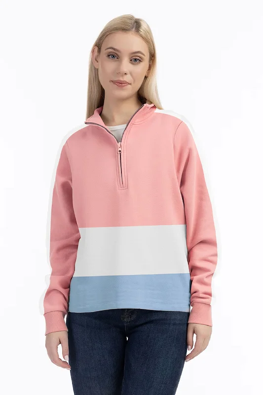 Limited Time East West Women's Outwear Terry Quarter Zipper Sweat Shirt