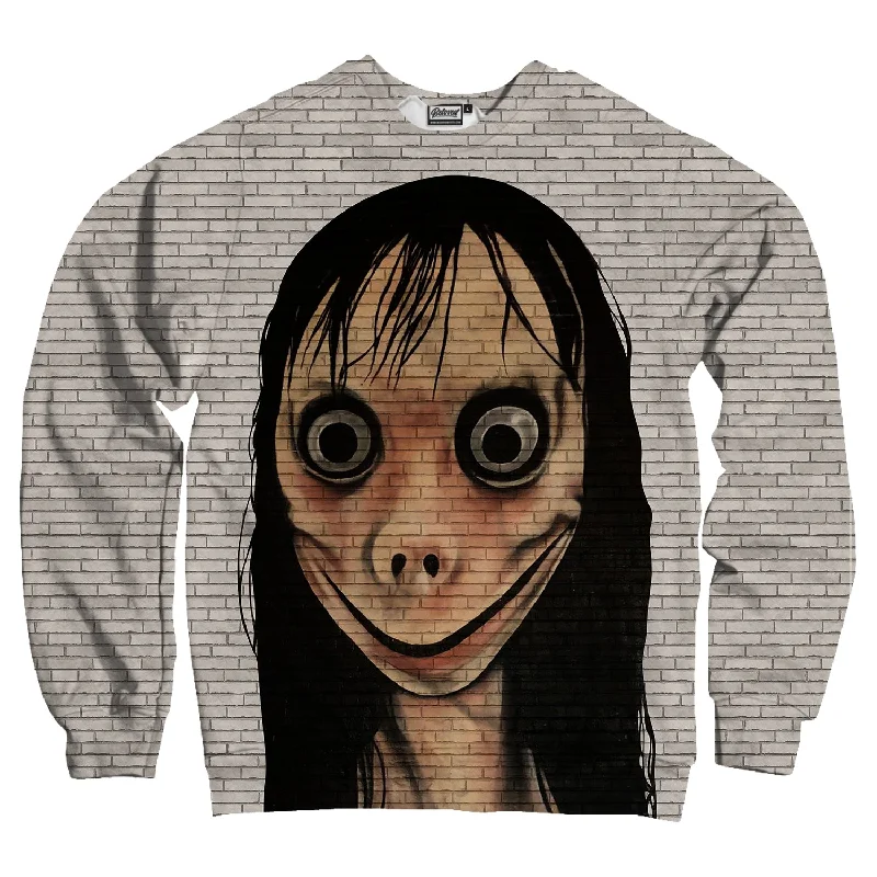 Price Reduction comfy workout wear hoodieCreepy Girl Smile Unisex Sweatshirt