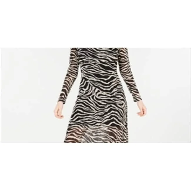 Midnight Sale Rosie Harlow Junior's Mesh Zebra Midi Dress Black Size M