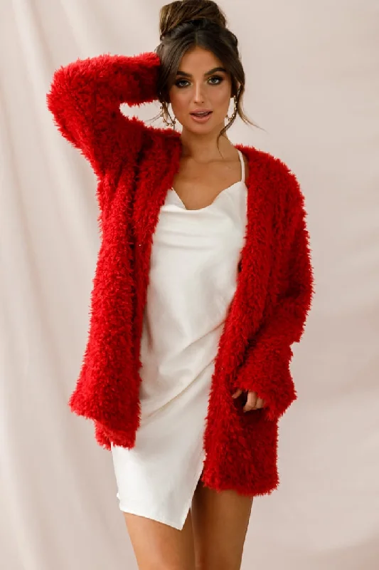 Bonus Savings Ronan Fluffy Coat Red