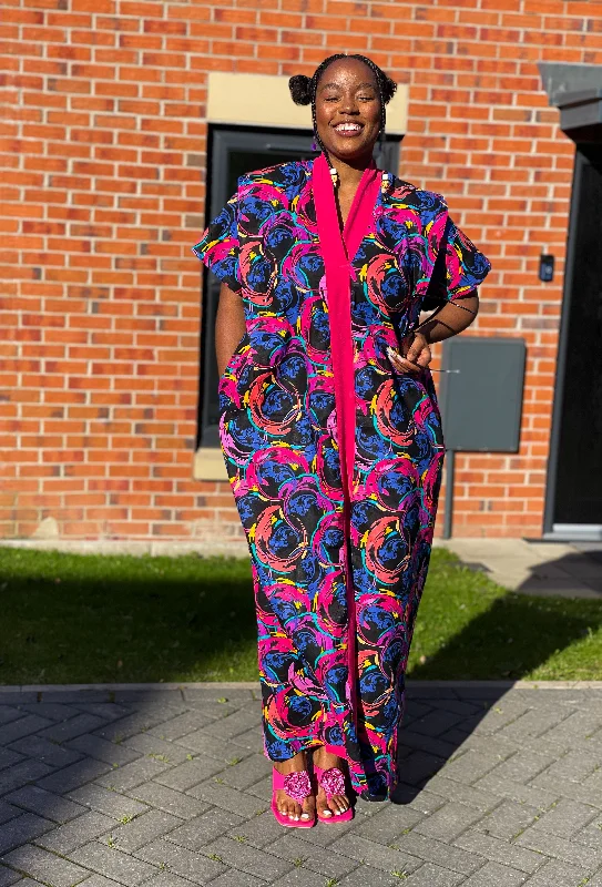 Deep Discounts puff sleeve dressBetsy Ankara Bubu Dress | Pink Multicolor African Print Deep Discounts puff sleeve dressBetsy Ankara Bubu Dress | Pink Multicolor African Print