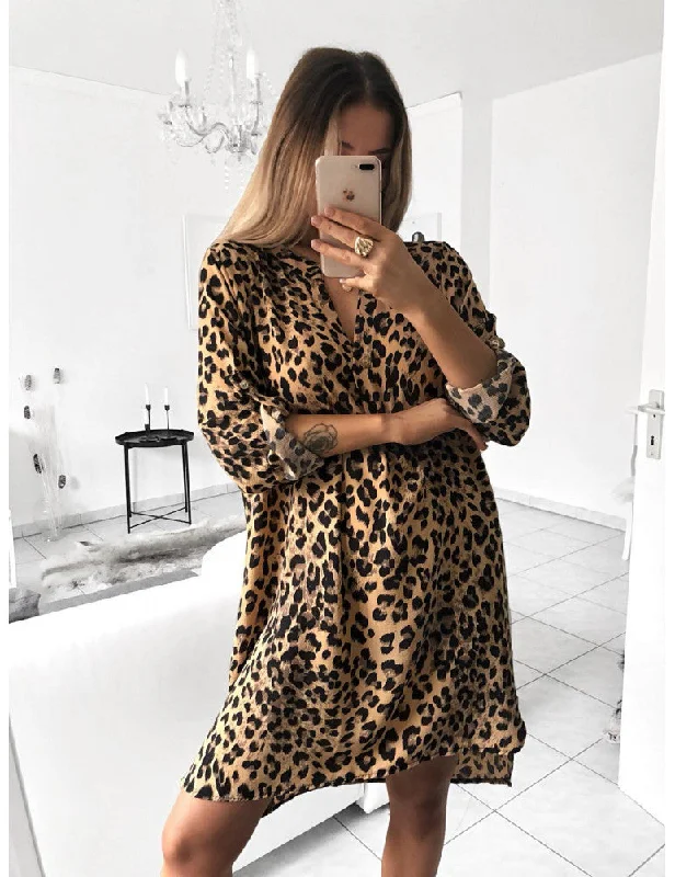 trendy mini dressPure Twist Front Tiger Print Shirt Dress - FINAL SALE