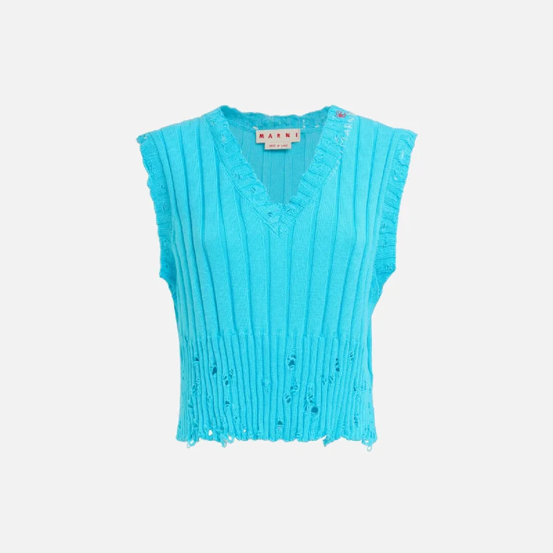 Time-Limited Offer Marni V-Neck Sweater - Cobalt