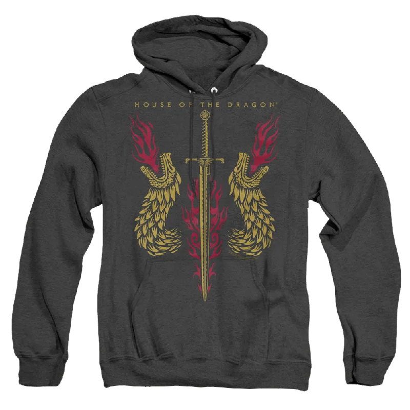 Year-End Clearance comfy hoodieHouse of the Dragon Sword And Dragon Heads - Heather Pullover Hoodie Year-End Clearance comfy hoodieHouse of the Dragon Sword And Dragon Heads - Heather Pullover Hoodie