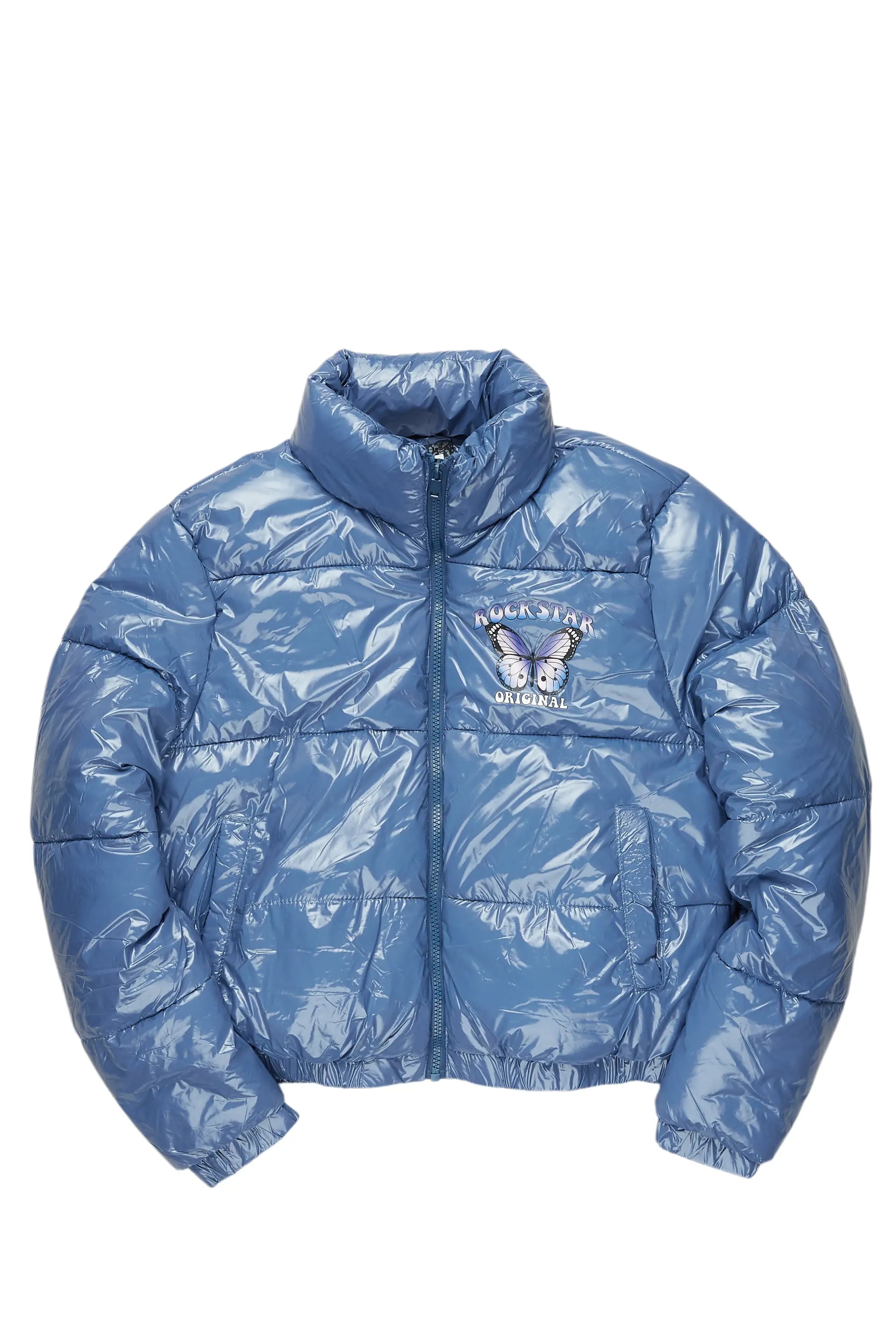 Deep Discounts Cecilia Blue Puffer Jacket