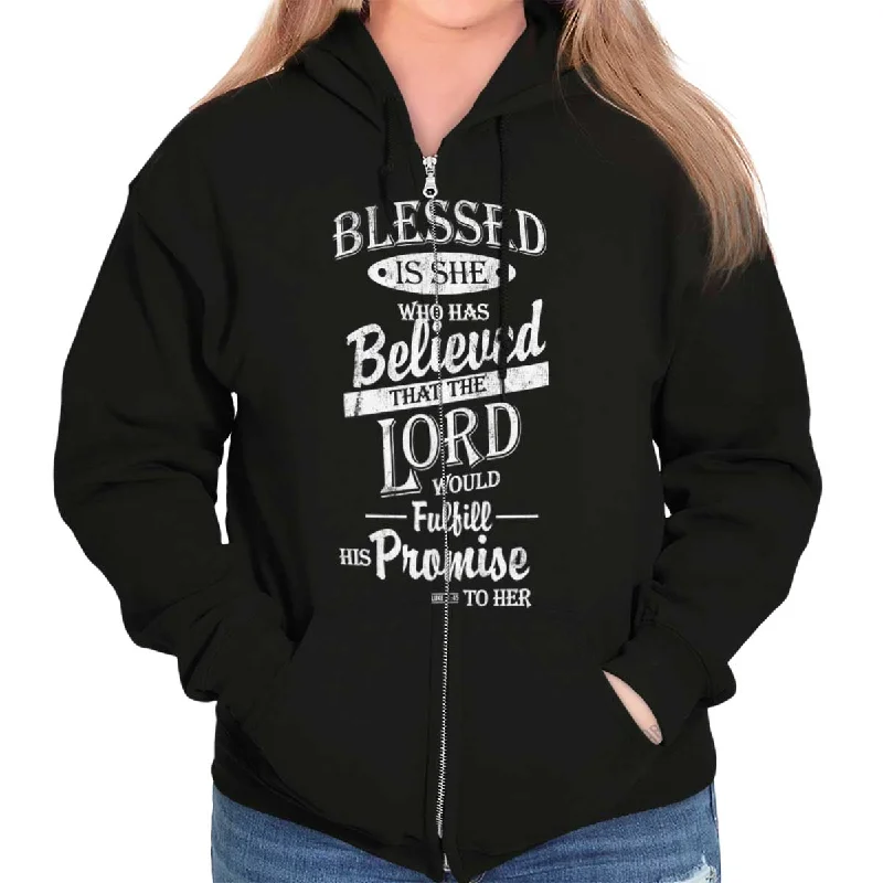 comfortable fleece hoodieBlessed is Zip Hoodie