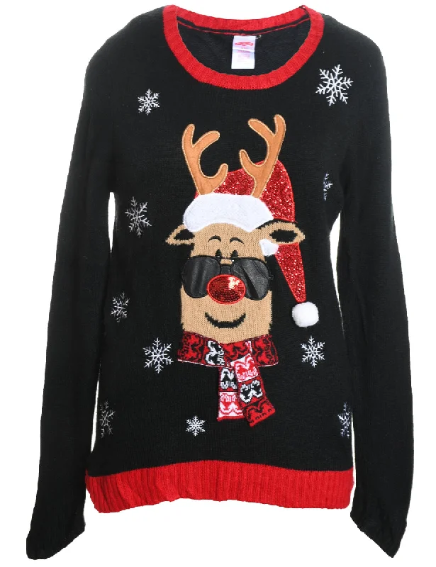 Black Christmas Jumper - M