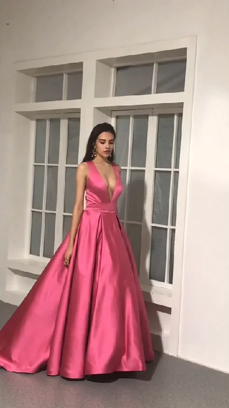 Friends and Family Sale sleeveless dressElegant Satin A-Line Long Prom Dress Deep V Neck Formal Party Dress,DP745 Friends and Family Sale sleeveless dressElegant Satin A-Line Long Prom Dress Deep V Neck Formal Party Dress,DP745
