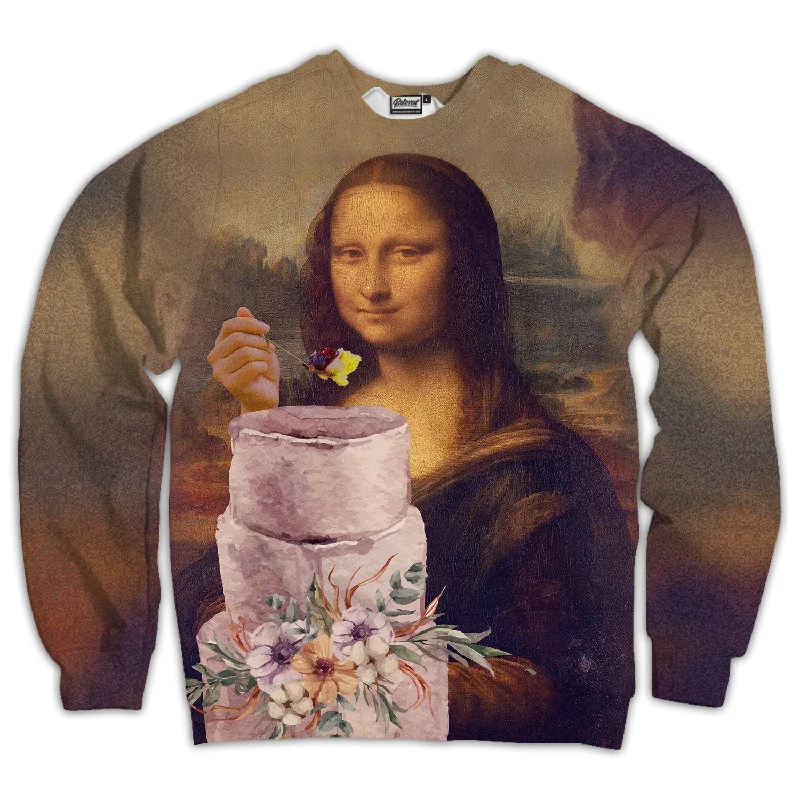 Mega Sale trendy fitness sweatshirtMona Lisa Cake Unisex Sweatshirt