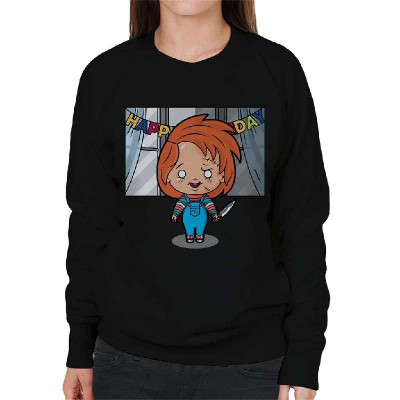 Final Sale classic gym sweatshirtChucky Happy Birthday Kawaii Women's Sweatshirt