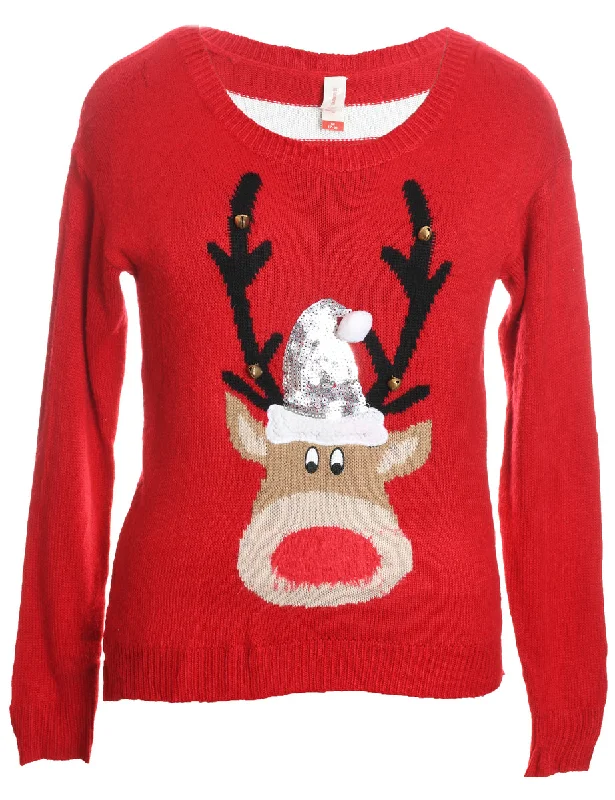 Red Christmas Jumper - M