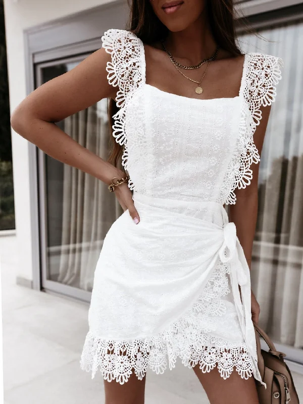 off-shoulder dressSleeveless Lace Open Back Dress