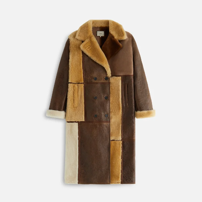 Quick Sale Kith Women Amis Patchwork Shearling Coat - Oxford