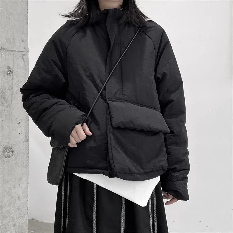 Blowout Sale Stand Collar Large Pocket Irregular Jacket