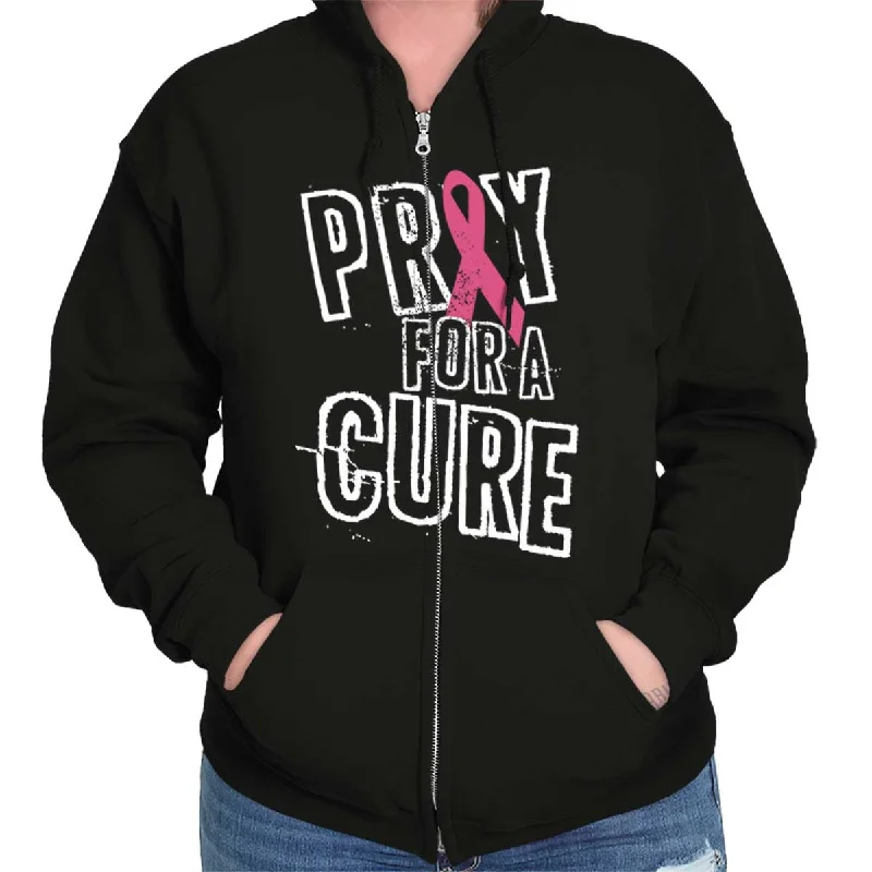 Final Clearance cozy pullover hoodieBreast Cancer Awareness Zip Hoodie