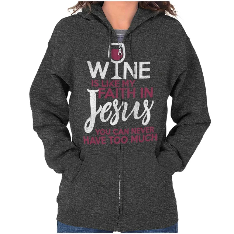Take Advantage bold hoodie with logoWine Faith Jesus Zip Hoodie