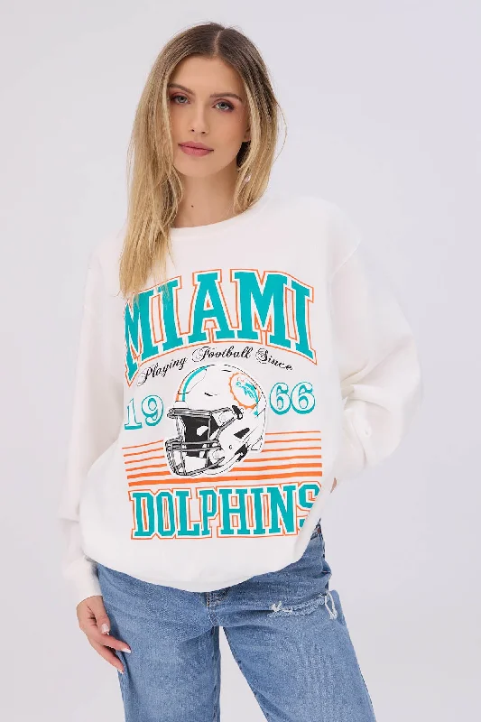 warm pullover hoodieMiami Dolphins Graphic Crew Neck Sweatshirt