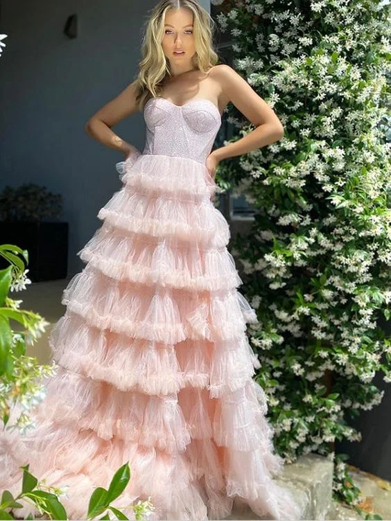 Super Savings mini dressPearl Pink Sweatheart Tulle Tiered Long Prom Dresses,DP755 Super Savings mini dressPearl Pink Sweatheart Tulle Tiered Long Prom Dresses,DP755