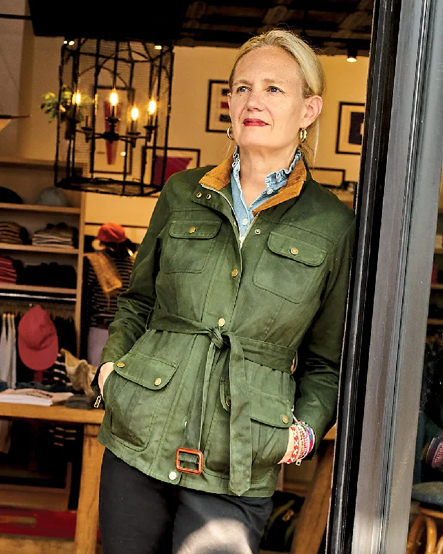 Women’s Aberdeen Jacket in Olive Waxed Canvas