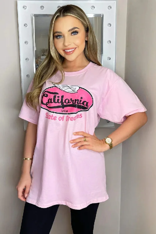 form-fitting dressTessie Pink California Printed T Shirt