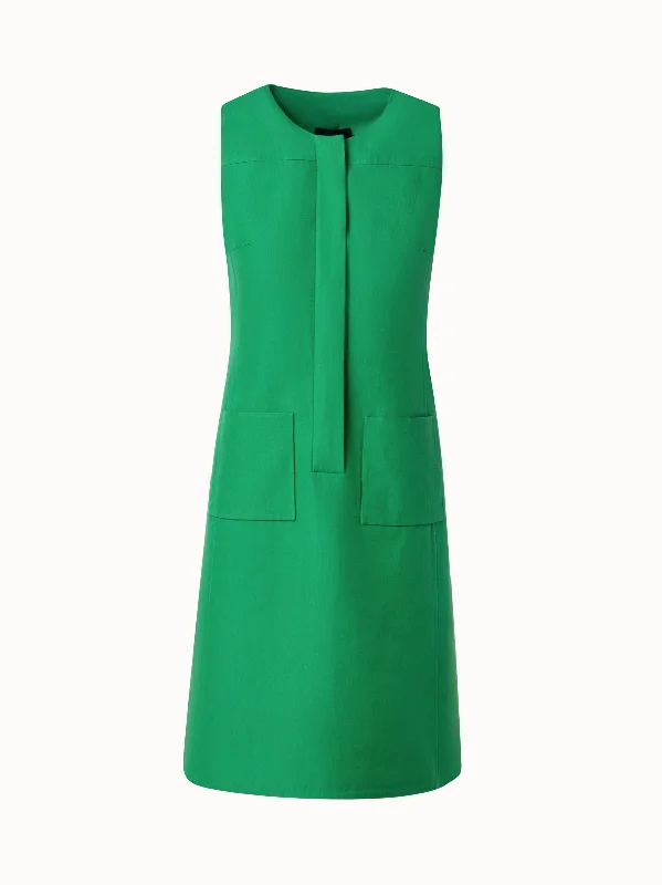 flowy evening dressSheath Dress in Cotton Silk Double-Face