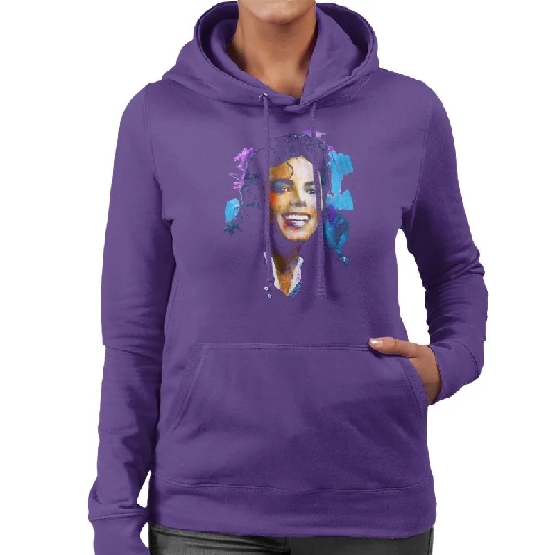 Online Exclusive minimaSidney Maurer Original Portrait Of Michael Jackson Smile Women's Hooded Sweatshirt Online Exclusive minimaSidney Maurer Original Portrait Of Michael Jackson Smile Women's Hooded Sweatshirt