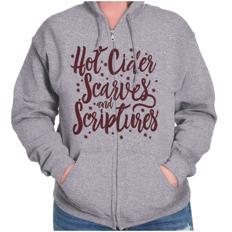 Price Cut athletic hoodieCider Scarves Scriptures Zip Hoodie