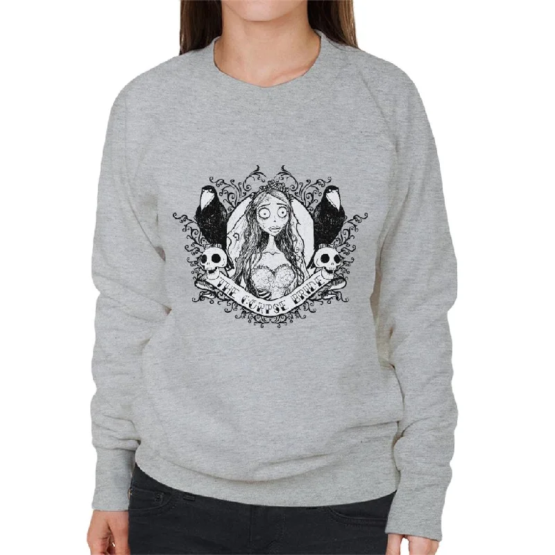 Limited Quantity cool workout sweatshirtCorpse Bride Halloween Skulls Women's Sweatshirt