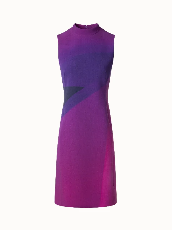 elegant maxi dressSheath Dress in Wool-Double-Face with Alta Magenta Print