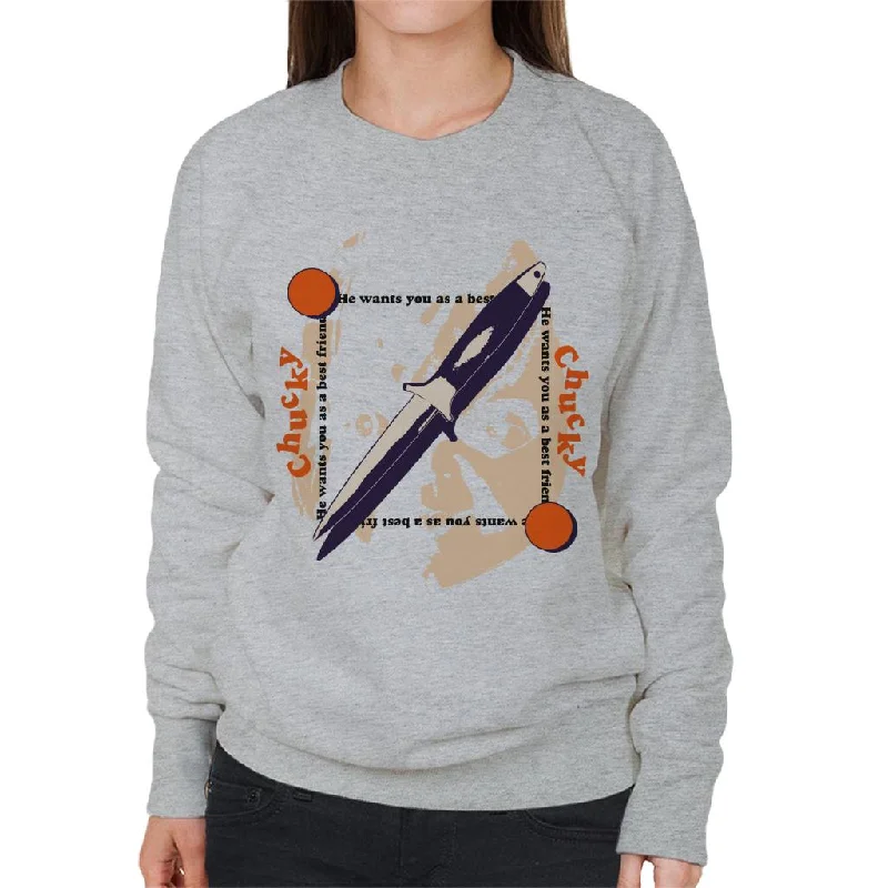 YEAR-End Clearance minimalist gym sweatshirtChucky Voodoo Knife Women's Sweatshirt