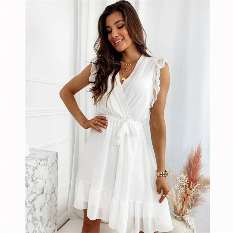 casual midi dressRafi Cotton Pocketed Puff Sleeve Babydoll Tunic - Off White